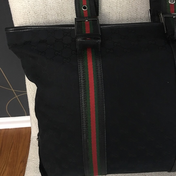 Authentic Gucci black monogram canvas tote bag - Picture 15 of 16